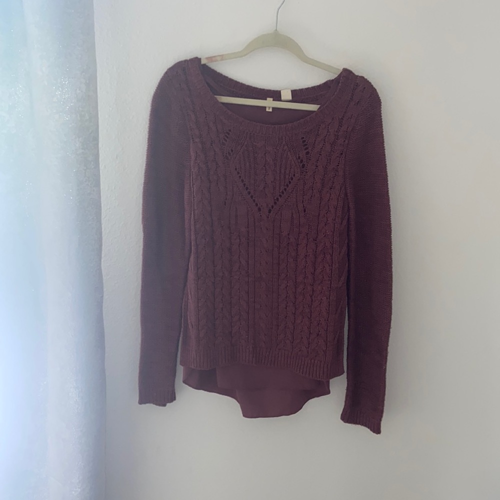Anthropologie double layer knit sweater